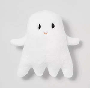 Hyde & Eek! 14 Zoll Geist Faux Lammfell Halloween Dekokissen weiß - Bild 1 von 6