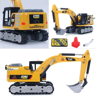 HG4-301 1/64 Alloy Electric RC Tracked Excavator Remote Control Digger Toy Gift - Image 1 of 4