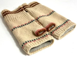 French Knot x Sundance Phoenix Fingerless Knit Wool Gloves Boho • Fleece Lined - Picture 1 of 5