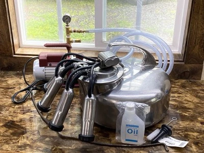 MÁQUINA DE ORDEÑO COMPLETA SOBRE SOBRETENSIÓN -VACA-CABRA NUEVA BOMBA DE VACÍO DE 1/3 CV Foto 1 de 4