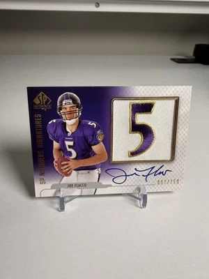 Joe Flacco 2008 Sp Authentic Numbers Signatures Rookie 3 CLR Patch Auto SP /150 - Image 1 of 4