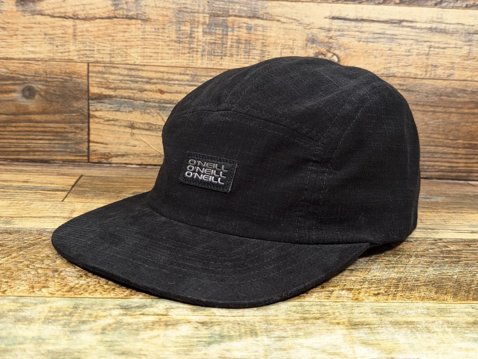 Sombrero vintage O'Neill bajo perfil negro 5 paneles correa ajustable algodón  Foto 1 de 4
