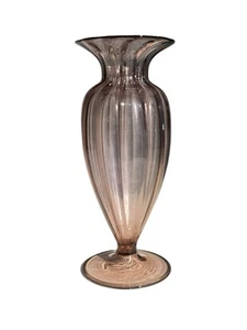 1930s Murano Blown Glass Vase Art Glass Italy ribbed - Picture 1 of 8
