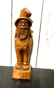 Handgeschnitzte Holzfigur bärtiger Hillbilly Mann Richard Engler signiert RE 7,5" - Bild 1 von 6