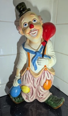 Vintage Porcelain Clown Money Box Hand painted 1980's - Image 1 of 2