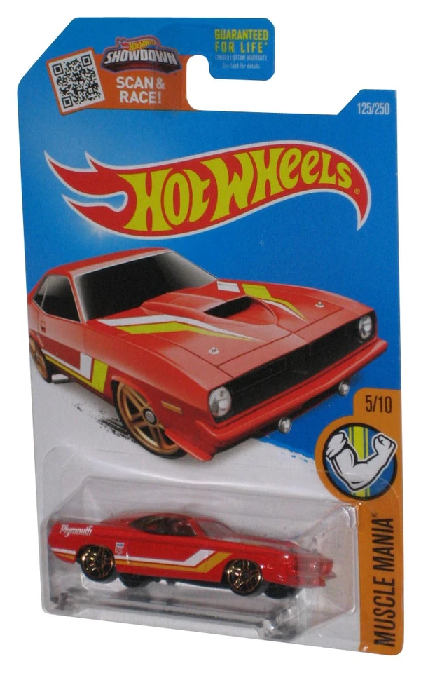 Hot Wheels Muscle Mania 5/10 (2015) '70 Plymouth Aar Cuda Red Toy Car 125/250 - Image 1 of 1