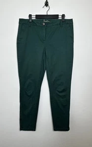 Boden Bottle Green Mid Rise Cotton Blend Smart Tapered Chinos Trousers Size 12R - Picture 1 of 8