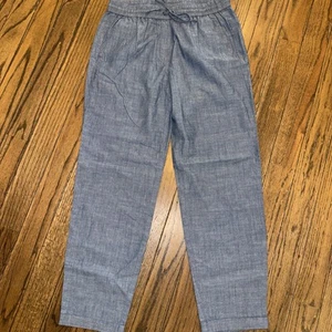 J.Crew Mercantile Women's 6 Tall NWT Blue Chambray Pull-on Drawstring Pants Cuff - Bild 1 von 6