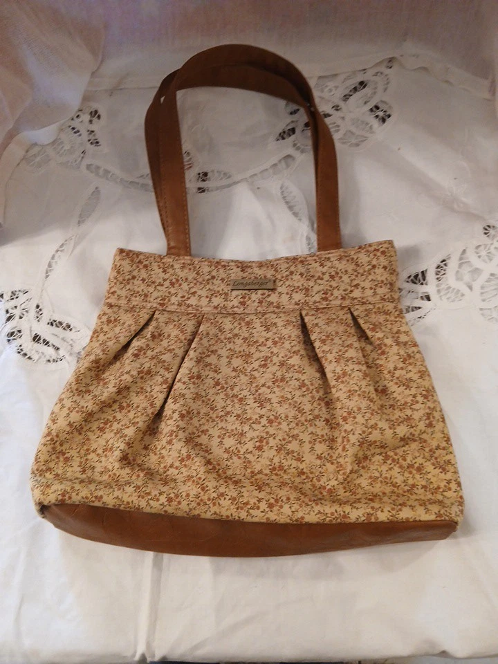  Bolso Retro Longaberger Prairie Homestead Cuero Floral Marrón Bolso. Muy bonito  Foto 1 de 4