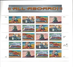 33c FAMOSOS TRENES, SCOTT # 3334-3337, HOJA DE 20, COMO NUEVO, CV $16.00 - Imagen 1 de 1
