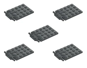 5 New LEGO Dark Stone Grey 4x6 Modified Plate w Trap Door Hinge 92099 hinged - Picture 1 of 6