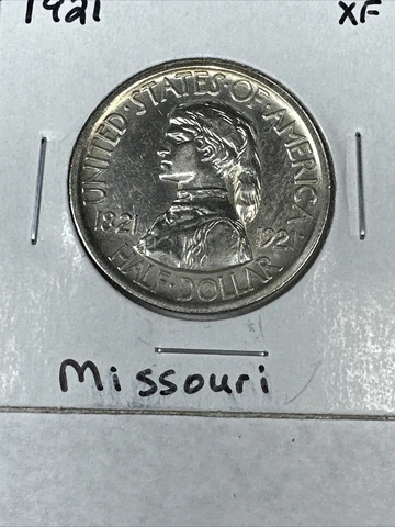 1921 Missouri Centennial  Commemorative Silver Half Dollar Cleaned Cover