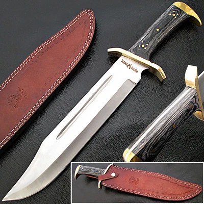 WHITE DEER Extreme Duty XXL Black Large Bowie Knife with Black Handle and Sheath Case XX286