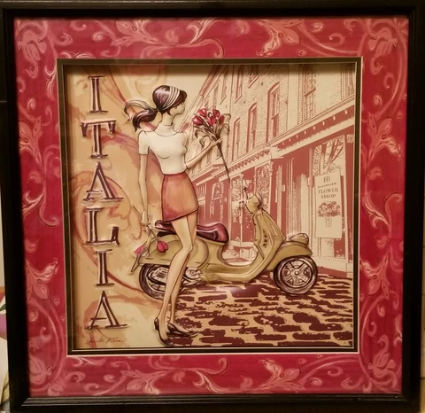 Danielle Acerra Framed Art "ITALIA" Cover