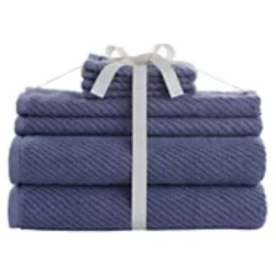 SONOMA THE ULTIMATE TOALLA DE BAÑO SARGA TEXTURIZADA 6 PIEZAS TOALLAS BAÑO LAVADO A MANO AZUL Foto 1 de 4