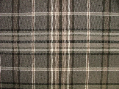 2.8m iLiv Heathcliff Charcoal Tartan Check Fabric Curtain Upholstery Cushion - Image 1 of 4