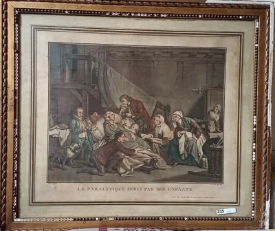 Eau-forte - le paralytique servi par ses enfants - d'après Greuze - 1812 Alix PM - Photo 1/4