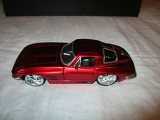 Miniature JADA 1/24 - Chevrolet Corvette Sting Ray 1963 - Bleue #63 - Occasion