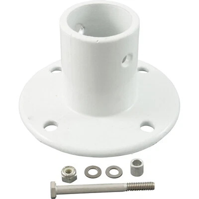 PF-3119 Deck Flange Only, Perma Cast, For Slide, 1.9", White/Aluminum - Image 1 of 2