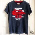 Superdry Mens Grey Red White Flocked Logo Limited Edition Graphic Tshirt Size XL
