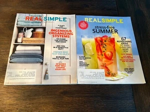 Lot of 2 2013 Real Simple Magazines June & July Organizing & Stress Free Life - Picture 1 of 2
