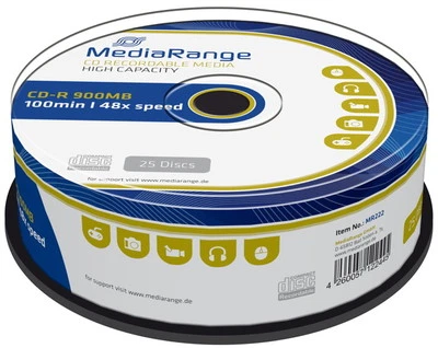 25 Mediarange Rohlinge CD-R 100Min 900MB 48x Spindel