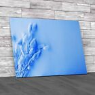 Simplistic Cattail Dried Grass Minimalist Floral Blue Canvas Print Large