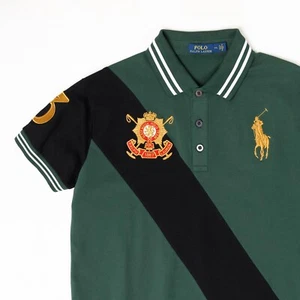 Polo Ralph Lauren Sash Crest Polo Top XXL Green   Gold Embroidered Logo - Picture 1 of 11