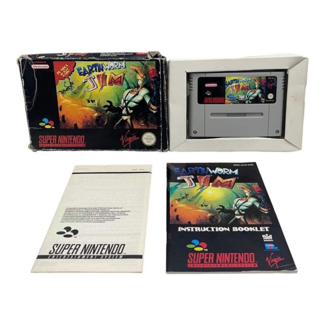 Fita Snes Earthworm Jim Minhoca Cartucho Super Nintendo Novo