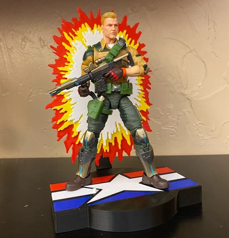 G.I. Joe Classified Explosion diorama action figure stand for 6" line (Yo Joe) Cover