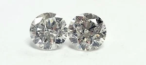 5.56 CTW Matching Pair Diamond Brilliant Round Excellent Cut D Color SI3 Clarity - Picture 1 of 2