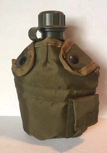 Militär Ausrüstung Kantine Kunststoff 1qt mit Abdeckung, Seitentasche & Patrone Gürtelclips - Bild 1 von 6