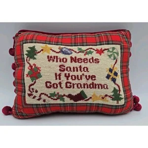 Vintage Creations Embroidery Red Pillow You've Got Grandma Size 8" x 11" - Picture 1 of 4