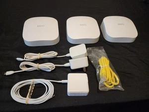 eero Pro 6 Mesh Wi-Fi 6 Routers FRONTIER|WORKS WITH ALL CARRIERS|FACTORY RESET - Afbeelding 1 van 24