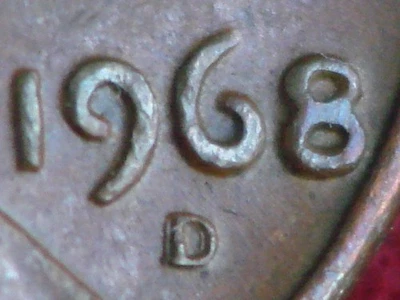 1968-D Lincoln Cent D/D W. RPM #1 WRPM-001 - Circ - Image 1 of 4