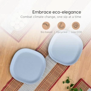 4er Set umweltfreundliche quadratische Essteller 11 Zoll - Bambusfasern & Rei... - Bild 1 von 5