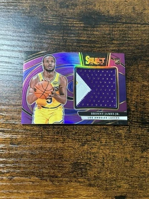 2024-25 Select Bronny James Jr. Jumbo Rookie Patch Purple Prizm RC /99 3 Color - Image 1 of 2