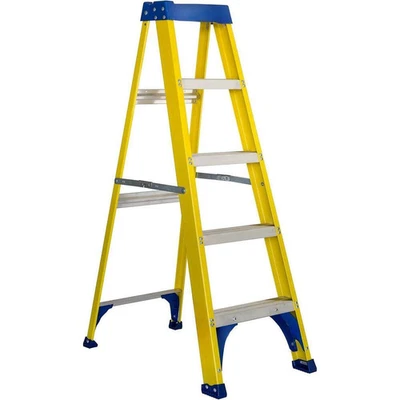 Escalera inclinada de fibra de vidrio de 5 pies (alcance de 8 pies), 250 libras Tipo de capacidad de carga Foto 1 de 4