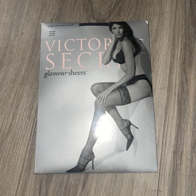 Top de encaje negro transparente vintage Victoria’s Secret glamour hasta los muslos grande nuevo de Lote Antiguo Foto 1 de 4