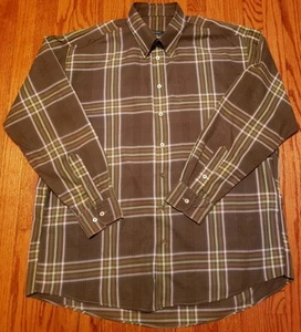 Burberry London Shirt Mens Xtra Large Plaid ButtonDown Brown Purple Green Orange - Picture 1 of 8