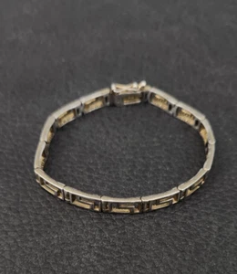 Vintage 925 Sterlingsilber griechisches Schlüsselglied 7" Armband - Bild 1 von 9