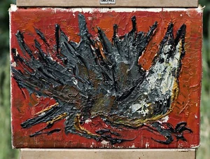 Expressive Impasto Oil Painting – Abstract Bird In Motion – Modern Art On Canvas - Picture 1 of 6