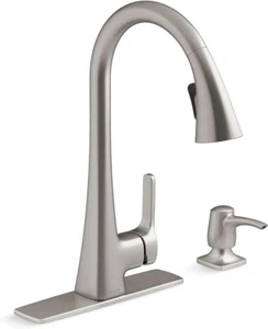 Kohler Maxton Touchless Pull-Down Kitchen Faucet w/Soap Vibrant Stainless Finish - Picture 1 of 1