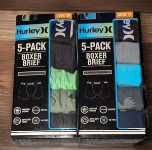 NEW 2 HURLEY BOY'S BOXER BRIEF 5-PACK MOISTURE WICKING MICRO STRETCH MSRP $46 EA - Picture 1 of 4