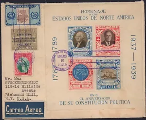 GUATEMALA 1938 ROOSEVELT REGISTRATO MULTIFRANCATO - Foto 1 di 2