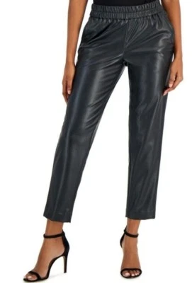 Pantalones Anne Klein para mujer talla XLarge negros de imitación de cuero elásticos cortos nuevos  Foto 1 de 4