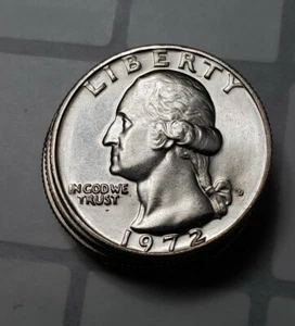 ONE(1) PER BUY 1972 D UNC WASHINGTON QUARTER 25 CENTS FILLER UNCIRCULATED Clad - Picture 1 of 2
