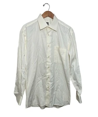Camisa de vestir Ike Behar para hombre manga larga amarillo claro talla 16 34 puños franceses Foto 1 de 4