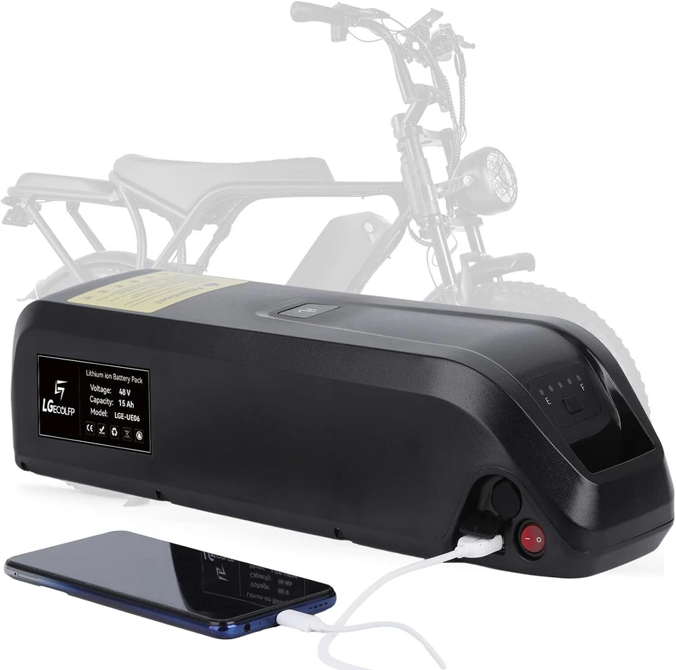 Batería 48V Ebike Hailong 15Ah para Bicicleta Eléctrica Scooter Batería Li-ion 30A BMS Foto 1 de 4