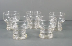 Vintage Eisbecher Dessertgläser klar Menge 5 schwerer dicker Glasboden 10 Unzen MCM - Bild 1 von 5